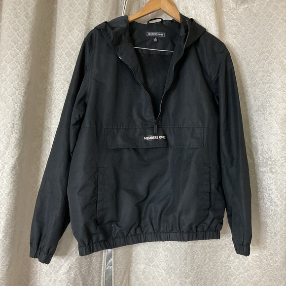 Men’s Members Only Solid Popover Jacket Black Size Med NWOT - Picture 1 of 11